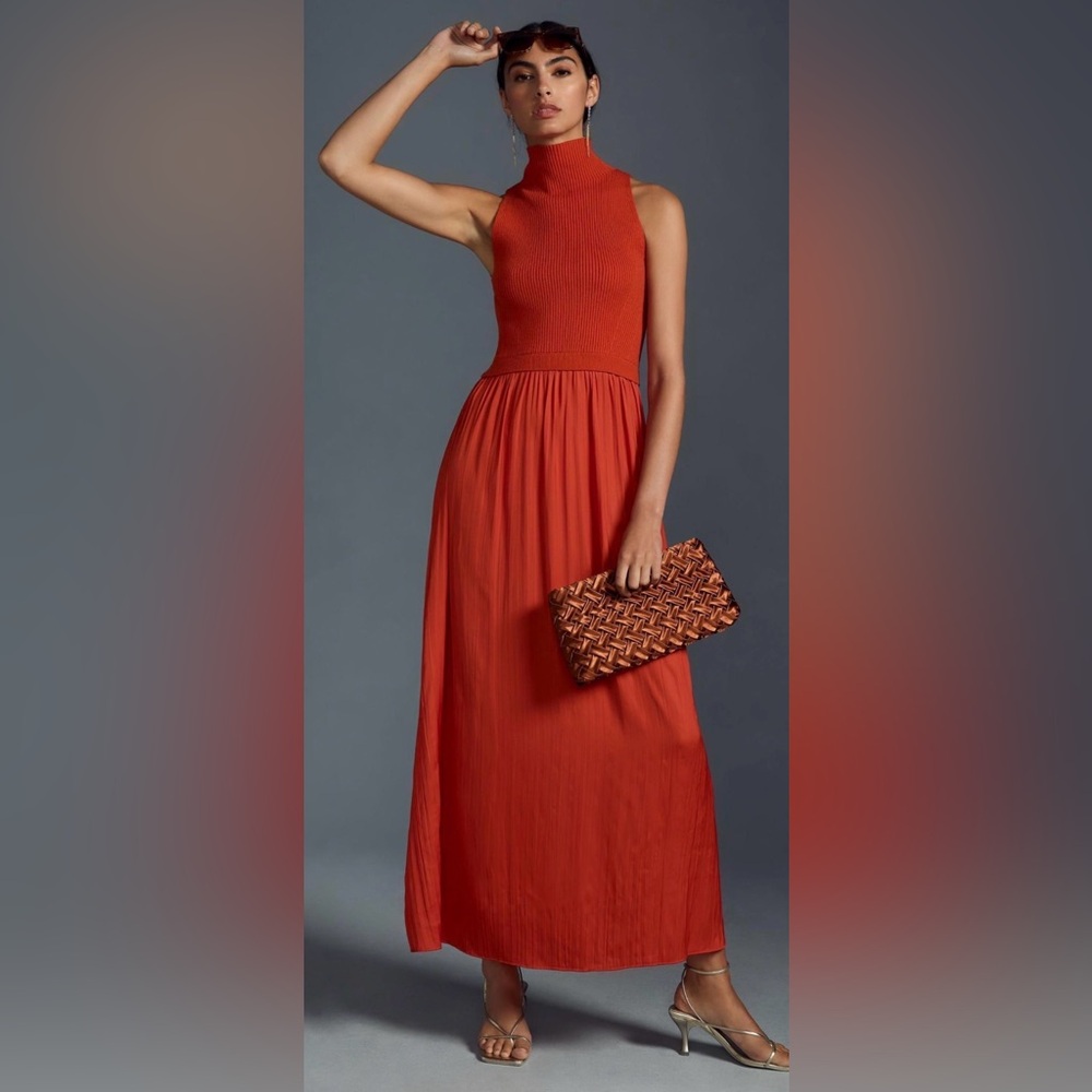Anthropologie Thea Twofer Mock Neck Sweater Dress